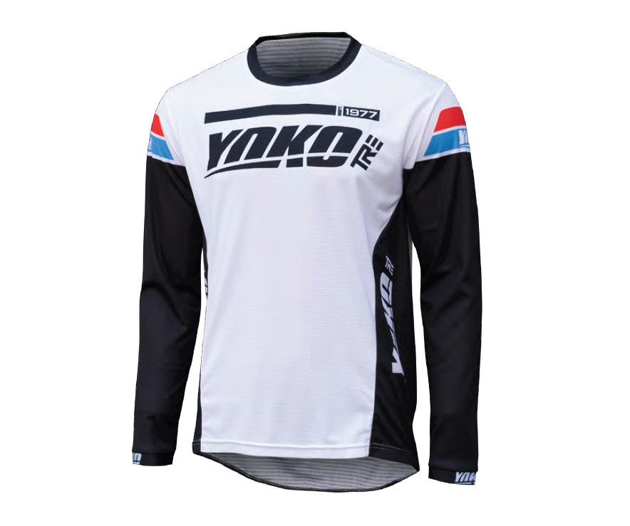Motokrosový dres YOKO TRE bílá/černá XL