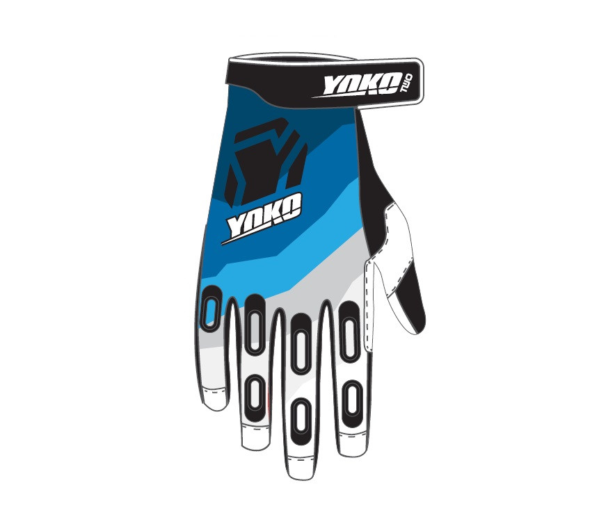 Motokrosové rukavice YOKO TWO černo/bílo/modré XXL (11)