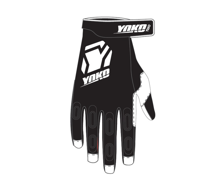 Motokrosové rukavice YOKO TWO černá/bílá M (8)
