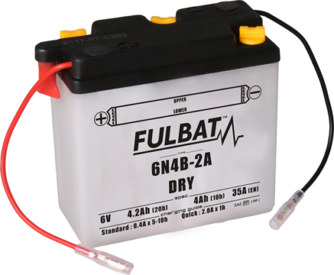 Konvenční motocyklová baterie FULBAT 6N4B-2A Včetně balení kyseliny