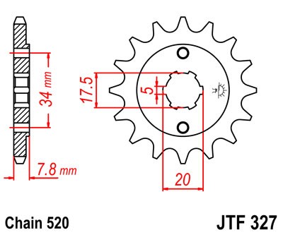Řetězové kolečko JT JTF 327-11 11 zubů, 520