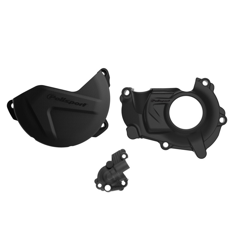SUSPENSIE CADRU - Clutch and ignition cover protector kit POLISPORT Negru