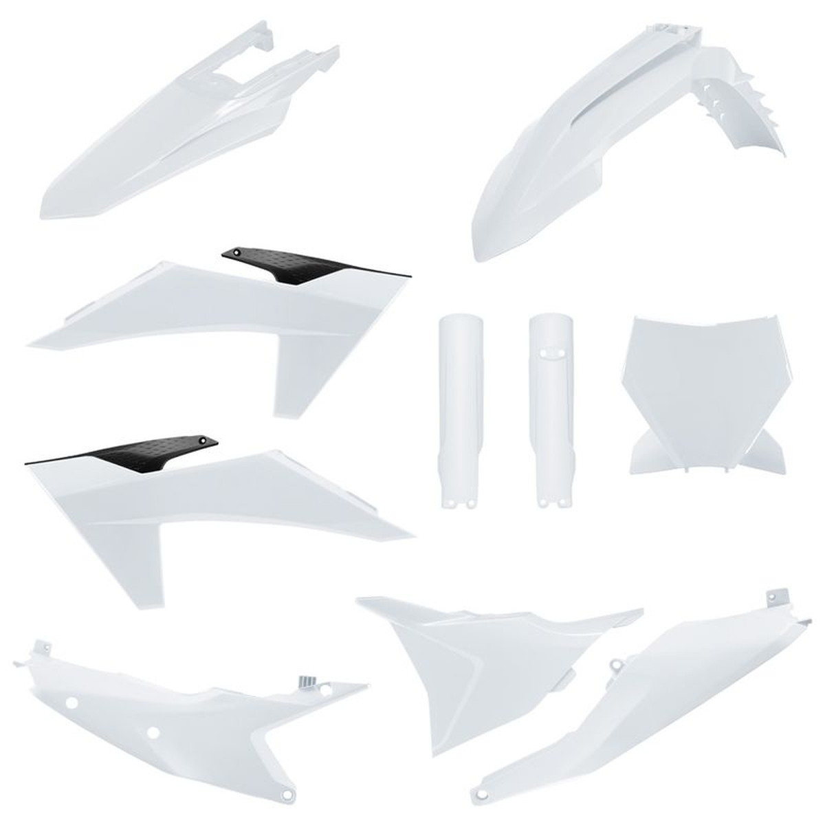 SUSPENSIE CADRU - Kit plastice POLISPORT Alb