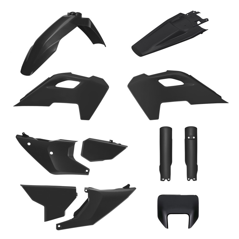 SUSPENSIE CADRU - Kit plastice POLISPORT Negru