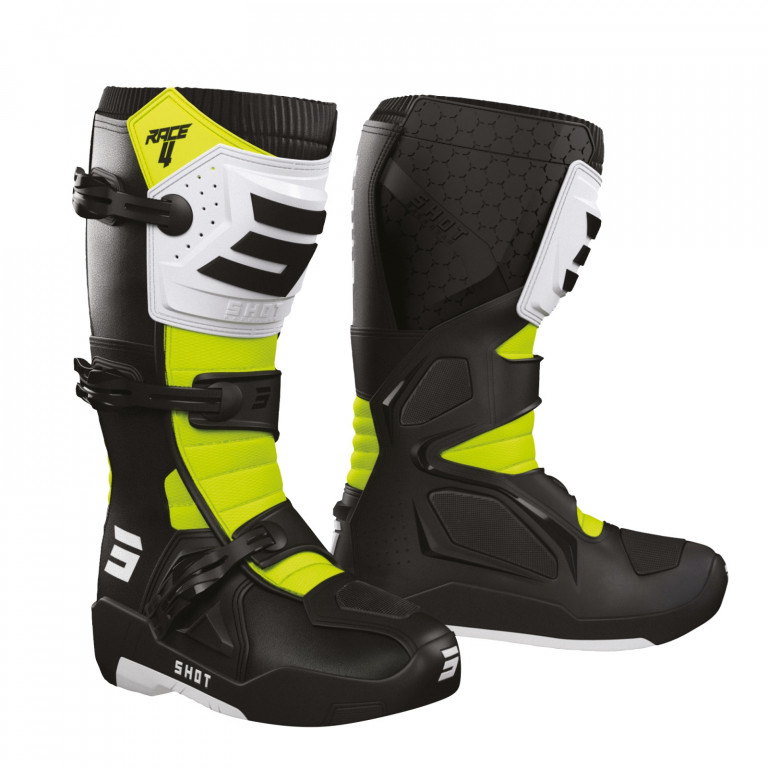 ECHIPAMENTE - Boots SHOT RACE 4 black / white / neon yellow 43