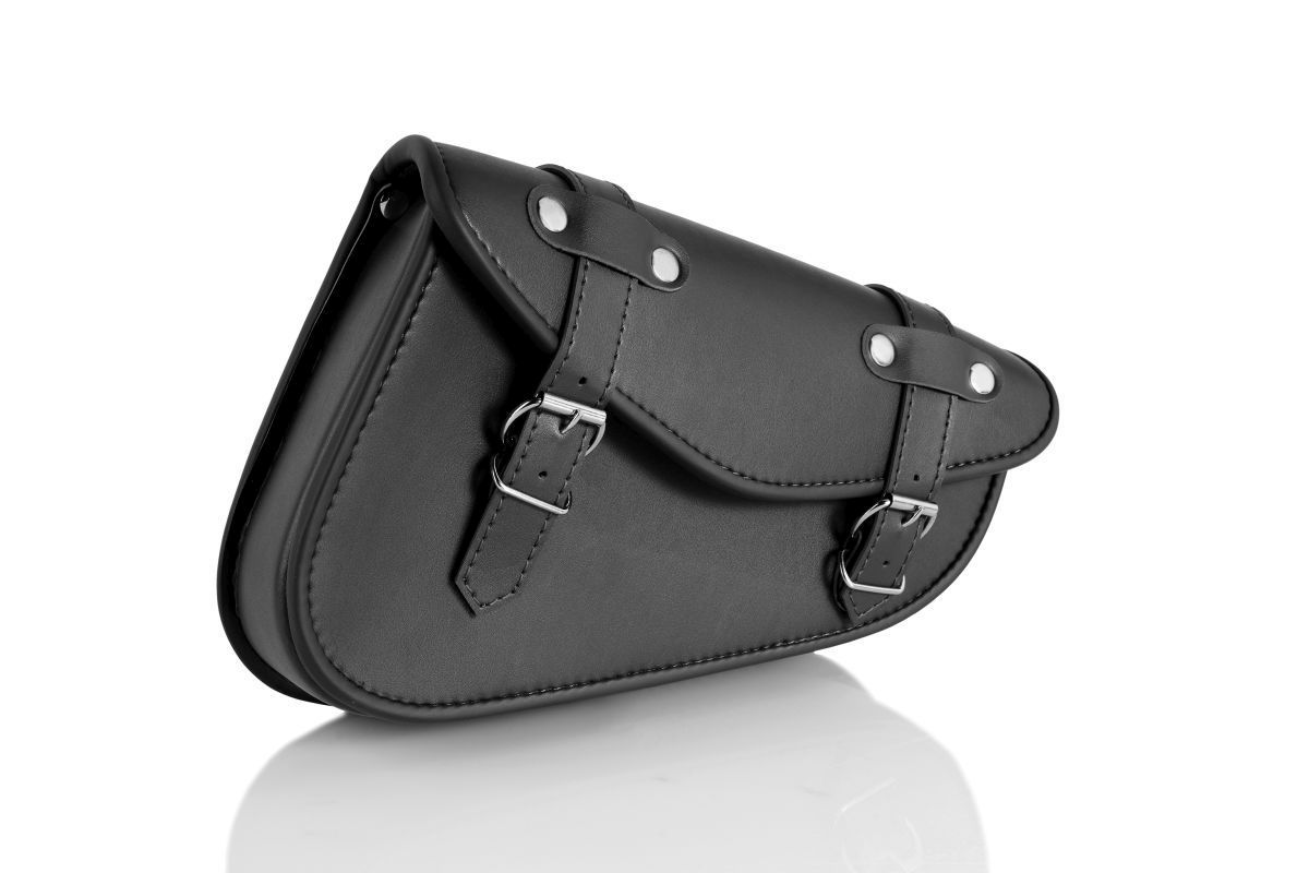 TRANSPORT & DEPOZITARE - Leather saddlebag CUSTOMACCES DETROIT Negru dreapta