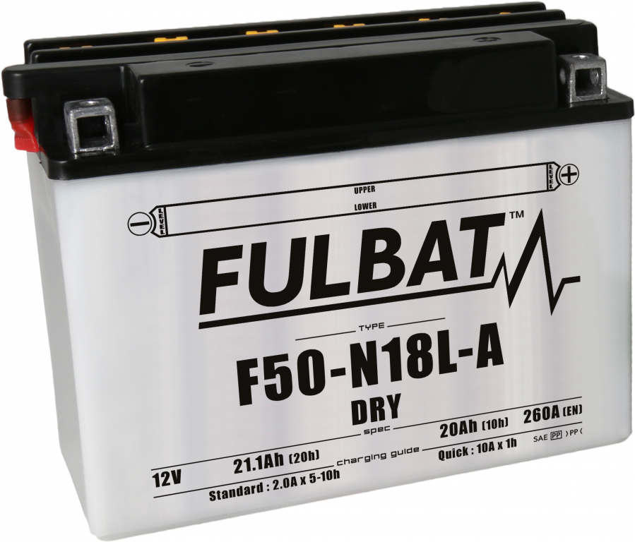 Konvenční motocyklová baterie FULBAT F50-N18L-A  (Y50-N18L-A) Včetně balení kyseliny