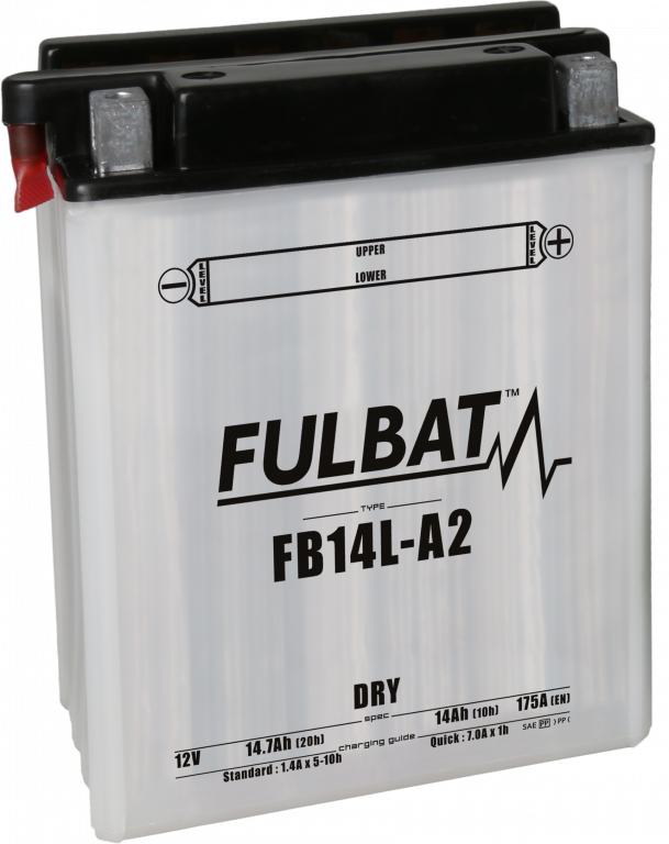 Konvenční motocyklová baterie FULBAT FB14L-A2  (YB14L-A2) Včetně balení kyseliny
