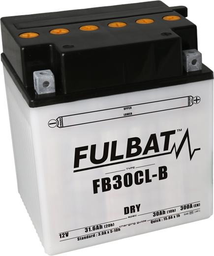 Konvenční motocyklová baterie FULBAT FB30CL-B  (YB30CL-B) Včetně balení kyseliny
