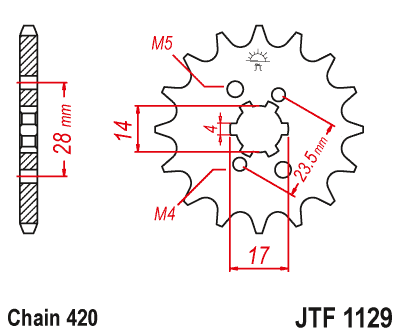 Řetězové kolečko JT JTF 1129-14 14 zubů, 420