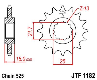 Řetězové kolečko JT JTF 1182-15 15 zubů, 525