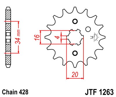 Řetězové kolečko JT JTF 1263-15 15 zubů, 428