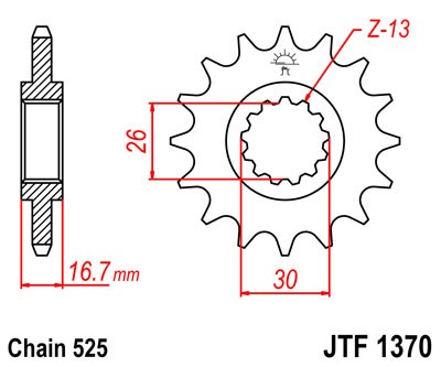 Řetězové kolečko JT JTF 1370-14 14 zubů, 525