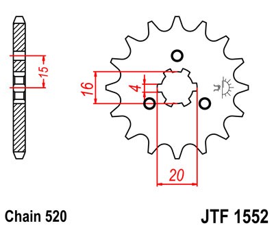 Řetězové kolečko JT JTF 1552-11 11 zubů, 520