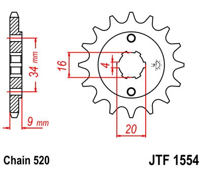 Řetězové kolečko JT JTF 1554-13 13 zubů, 520