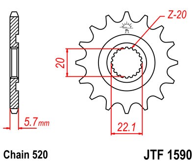 Řetězové kolečko JT JTF 1590-12 12 zubů, 520