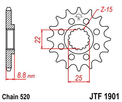 Řetězové kolečko JT JTF 1901-11 11 zubů, 520