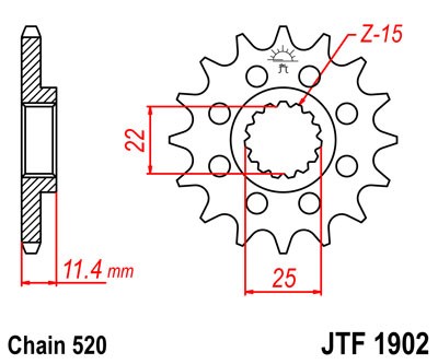 Řetězové kolečko JT JTF 1902-13 13 zubů, 520