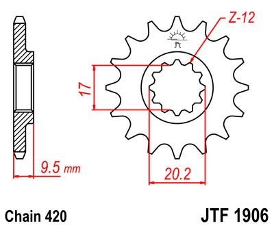 Řetězové kolečko JT JTF 1906-13 13 zubů, 420