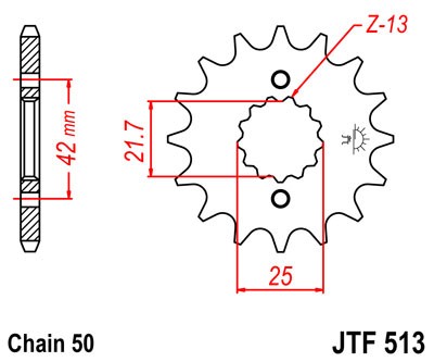 Řetězové kolečko JT JTF 513-14 14 zubů, 530