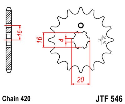 Řetězové kolečko JT JTF 546-16 16 zubů, 420
