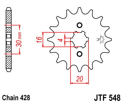 Řetězové kolečko JT JTF 548-14 14 zubů, 428