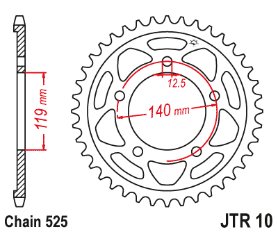 TRANSMISIE - Foaie spate JT JTR 10-42 42T, 525