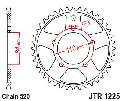 Řetězová rozeta JT JTR 1225-41 41 zubů, 520