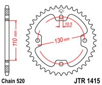 Řetězová rozeta JT JTR 1415-36 36 zubů, 520
