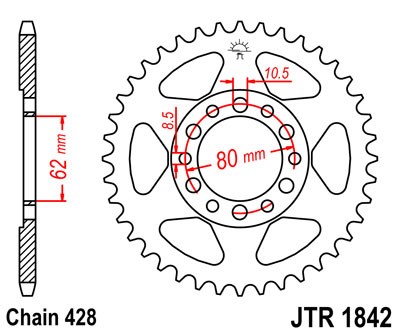 Řetězová rozeta JT JTR 1842-51 51 zubů, 428