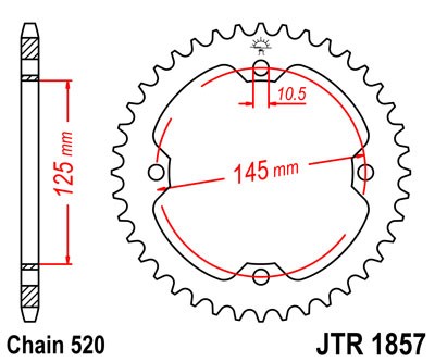 Řetězová rozeta JT JTR 1857-45 45 zubů, 520
