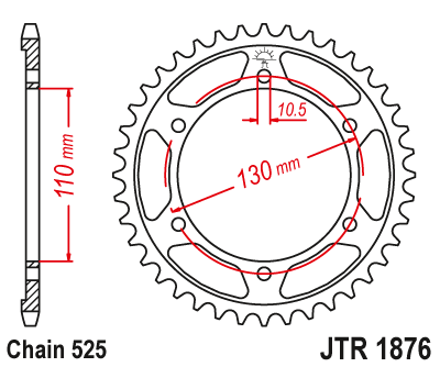 Řetězová rozeta JT JTR 1876-45 45 zubů, 525