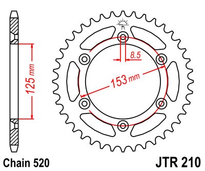 Řetězová rozeta JT JTR 210-40 40 zubů, 520