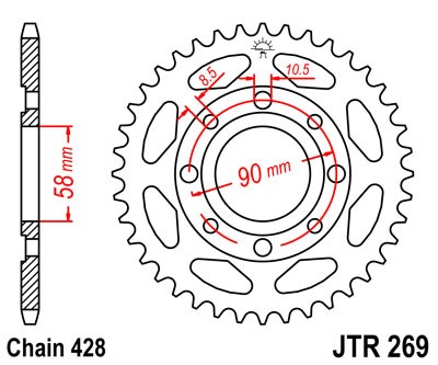 Řetězová rozeta JT JTR 269-40 40 zubů, 428
