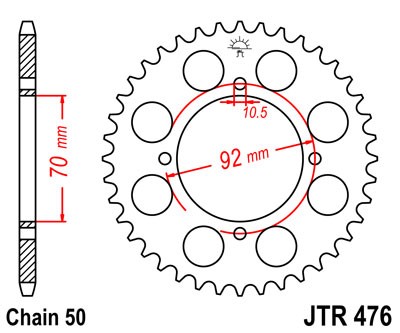 Řetězová rozeta JT JTR 476-43 43 zubů, 530