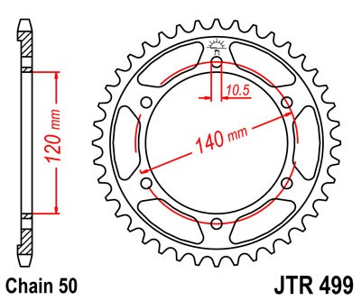 Řetězová rozeta JT JTR 499-52 52 zubů, 530