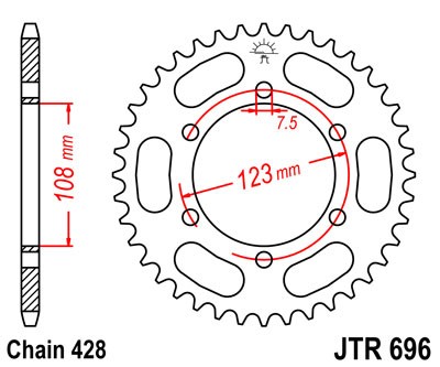 Řetězová rozeta JT JTR 696-49 49 zubů, 428