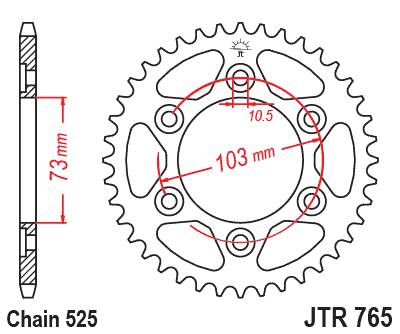 Řetězová rozeta JT JTR 765-43 43 zubů, 525