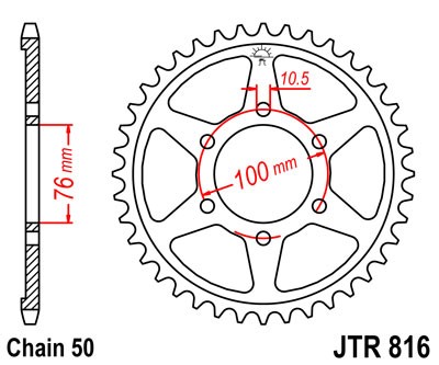 Řetězová rozeta JT JTR 816-48 48 zubů, 530