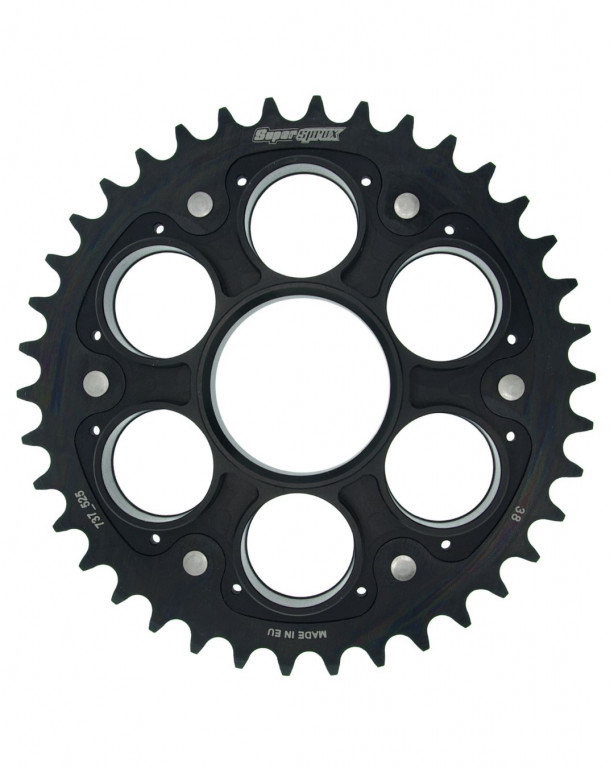 TRANSMISIE - Rear sprocket STEALTH with alloy disc SUPERSPROX Negru 38T, 520