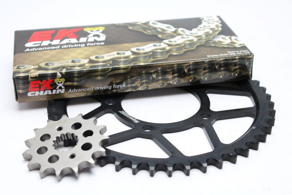 TRANSMISIE - Chain kit EK ADVANCED EK + SUPERSPROX with gold ZVX3 chain -recomandat