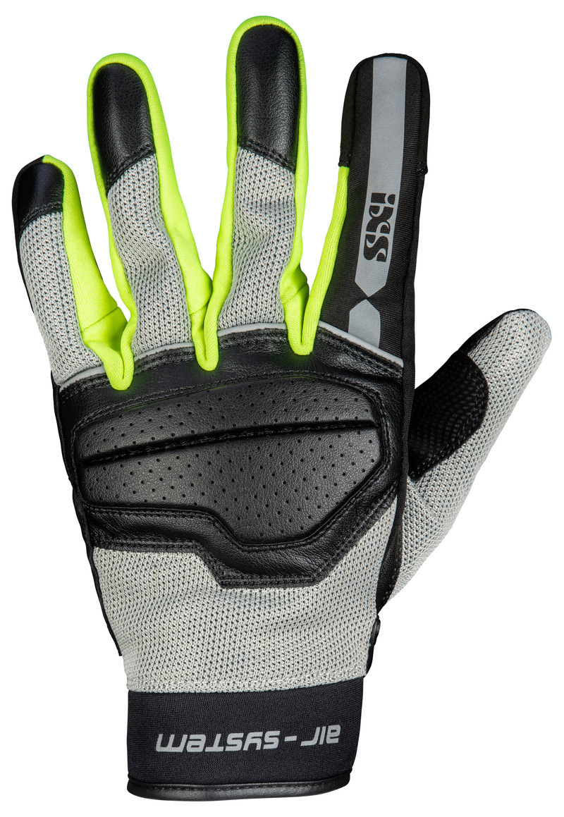 Klasické rukavice iXS EVO-AIR X40464 černo-světle šedo-neonově žlutá L