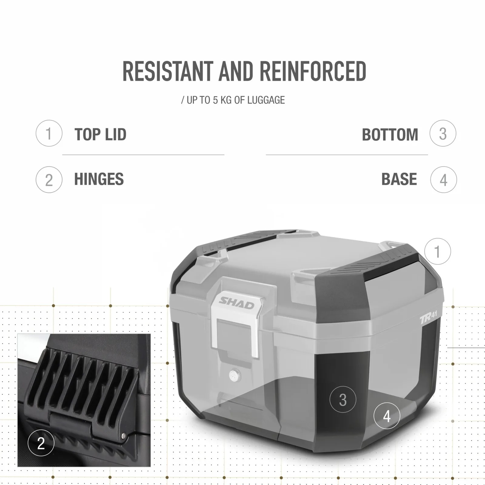 SHAD Vrchný kufor na motorku Terra TR41 D0TR41200 Hliník