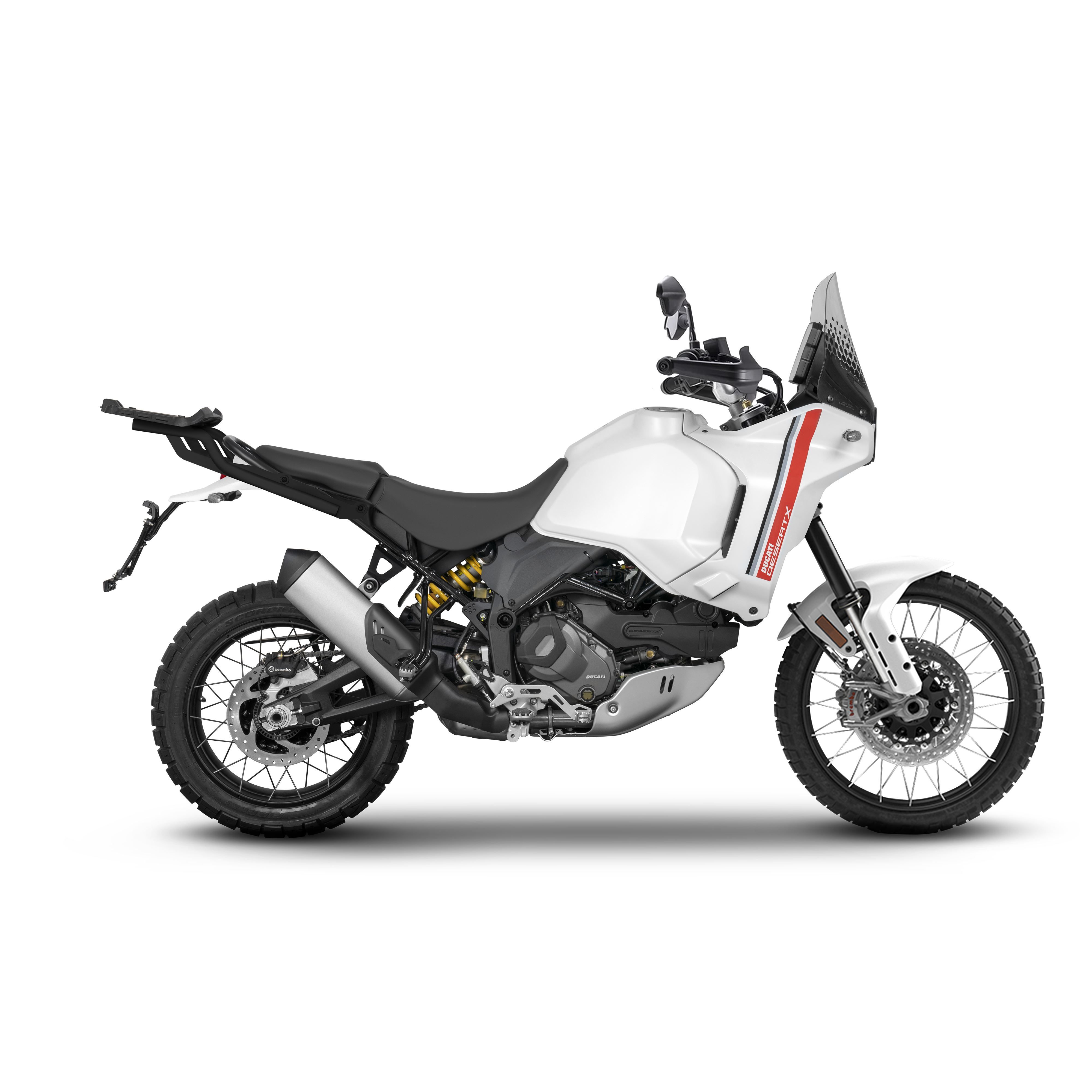 SHAD Kompletná sada sedlových brašní TERRA TR40 adventure a hliníkového kufra SHAD TERRA TR55 PURE BLACK, vrátane montážnej sady DUCATI DESERT X