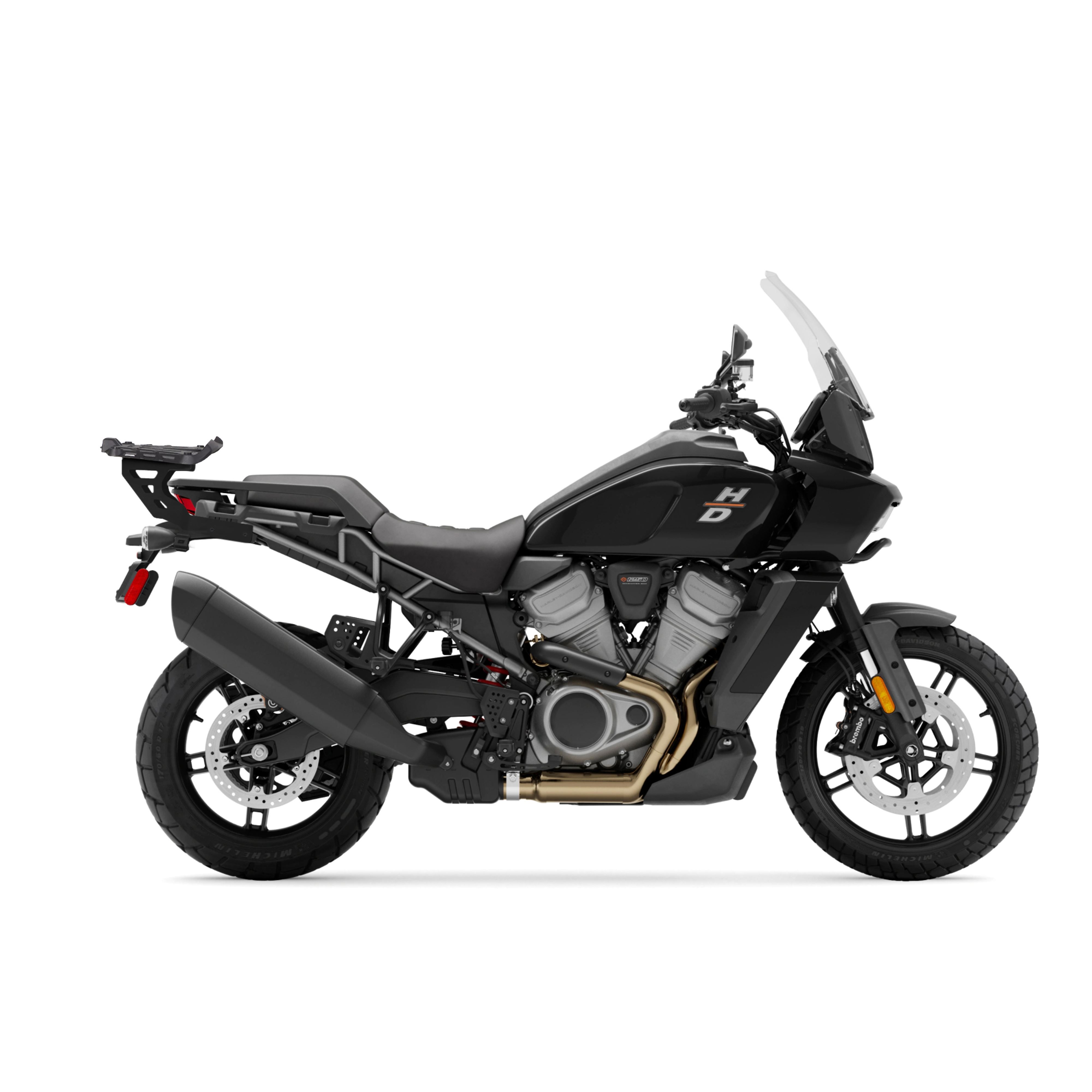 SHAD Kompletná sada sedlových brašní TERRA TR40 adventure a hliníkového kufra SHAD TERRA TR55 PURE BLACK, vrátane montážnej sady HARLEY 1250 PAN AMERICA