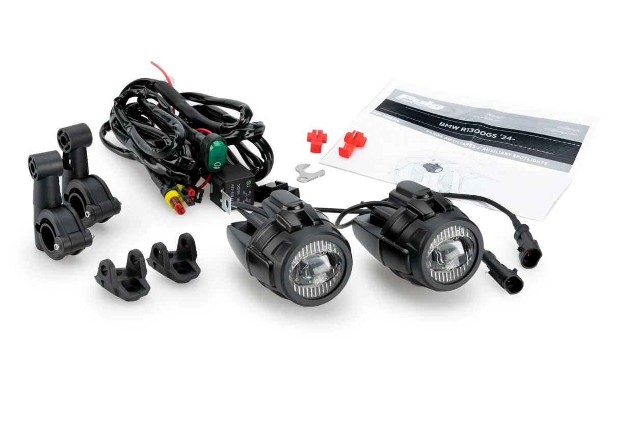 Auxiliary lights PUIG BEAM Negru set with accessories, homologated [1]