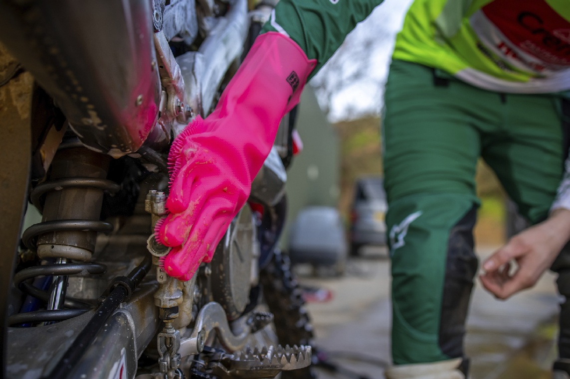 Gumové rukavice na čistenie MUC-OFF 20404 ružová S