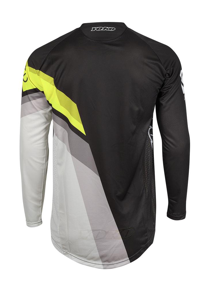 YOKO Motokrosový dres VIILEE čierno / bielo / žltý 3XL