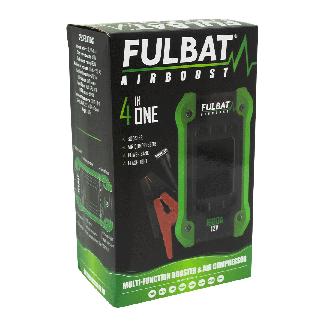 FULBAT AirBoost 12V 1600A - viacfunkčný štartovací booster a kompresor