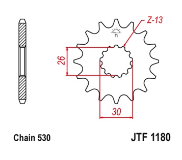 Pinion fata JT 18T, 530 [1]